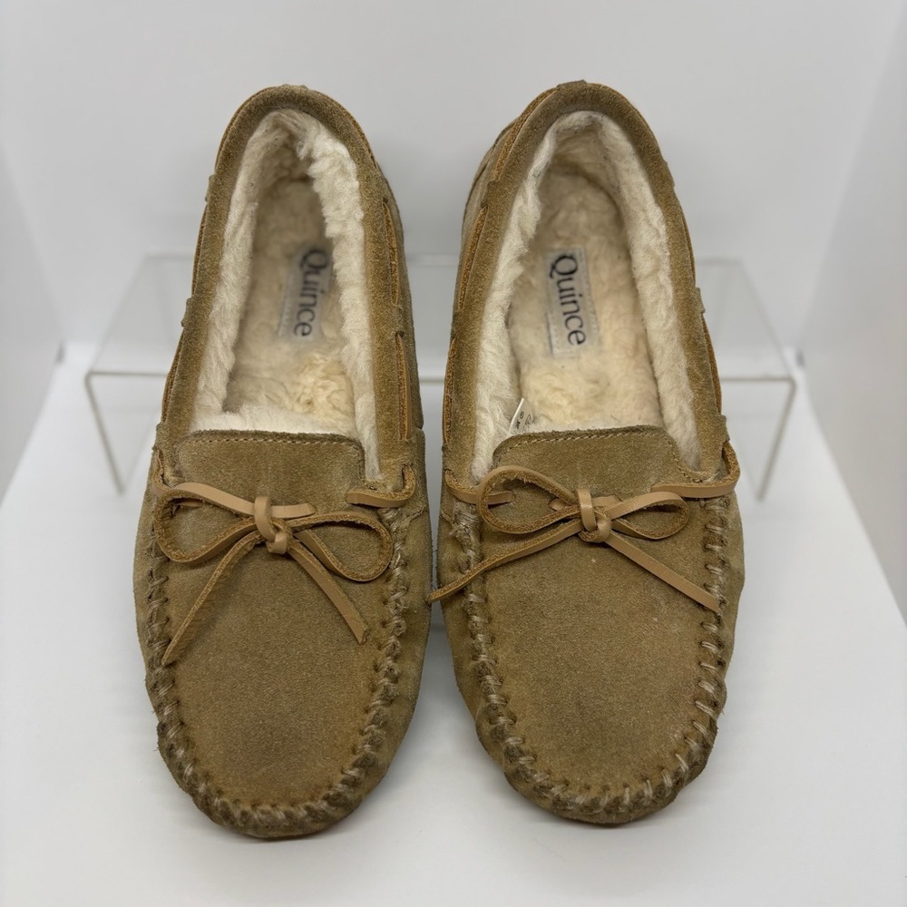 Quince Australian Shearling Moccasin Slipper - tan -8 - Picture 3 of 12